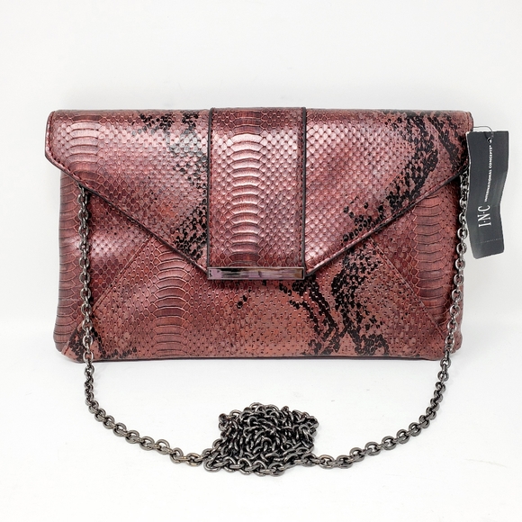 INC International Concept Luci Python Clutch - Picture 1 of 5